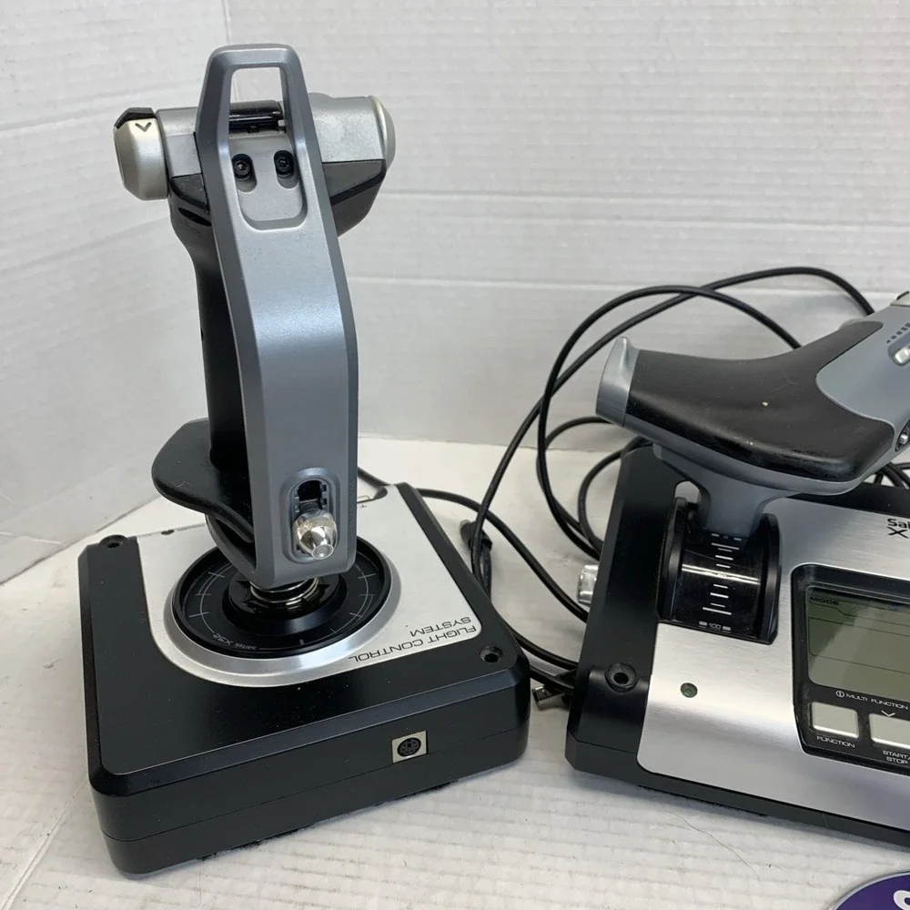 Logitech Saitek X52 Pro Flight Control System Throttle and Stick Simulation VGC